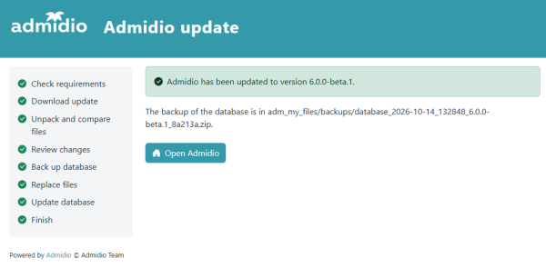 The update is finished