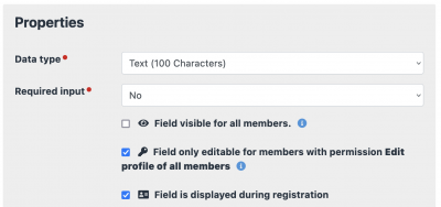 Profile field only visible for selected users